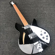 6 струнная гитара, 360 электрическая гитара, черная краска, палисандр гриф с лаковым блеском, полупустая основная гитара