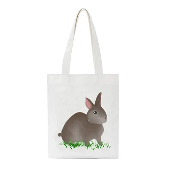 

SCCFMM Cute Rabbit Penguin Women Bags Cosplay Fashion Girl Students Canvas Shoulder Bag Canvas Shopper Casual Shopping Bag