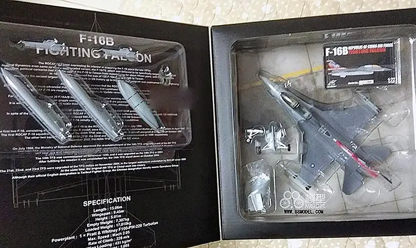 JC Крылья Тайваньская F-16B 1/72 литая модель самолета