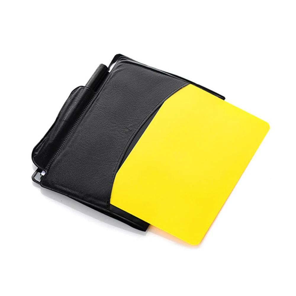 Yellow Red Card Booklet Sport Entertainment Pro with Pencil Judgecase Soccer Game Football Referee Case Equipment