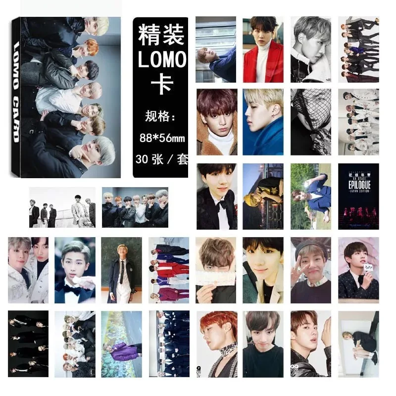 

30Pcs/set Kpop Bangtan boys New MAP OF THE SOUL PERSONA BOY WITH LUV Lomo Cards Postcards Decoration Self Made Picture Fan Gift