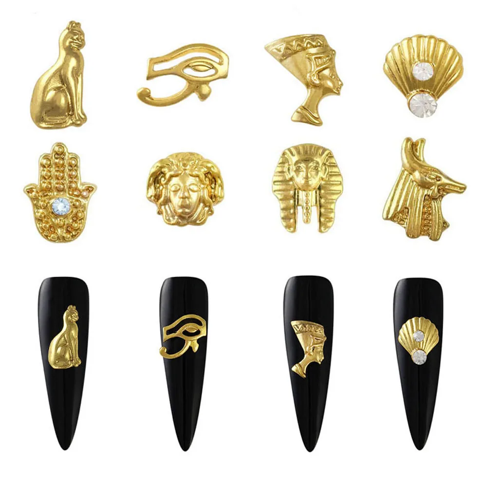 10pcs/lot Egyptian Nail Art Charms Gold Egyptian Pharaoh Small 5*7mm