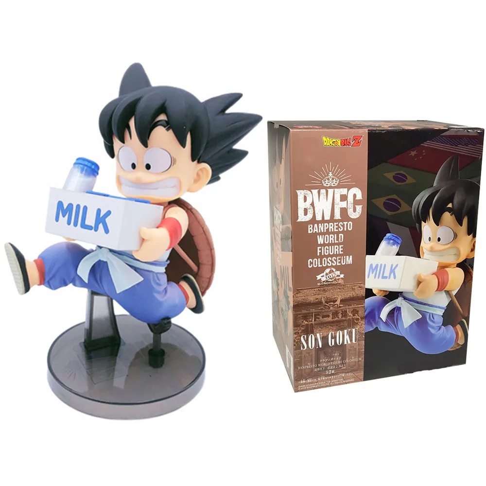 BWFC2 Son Goku Milk Dragon Ball Z Anime Figures Cute Toy For Children Goku Model DBZ Action Figurine Collectible Goku Doll Figma
