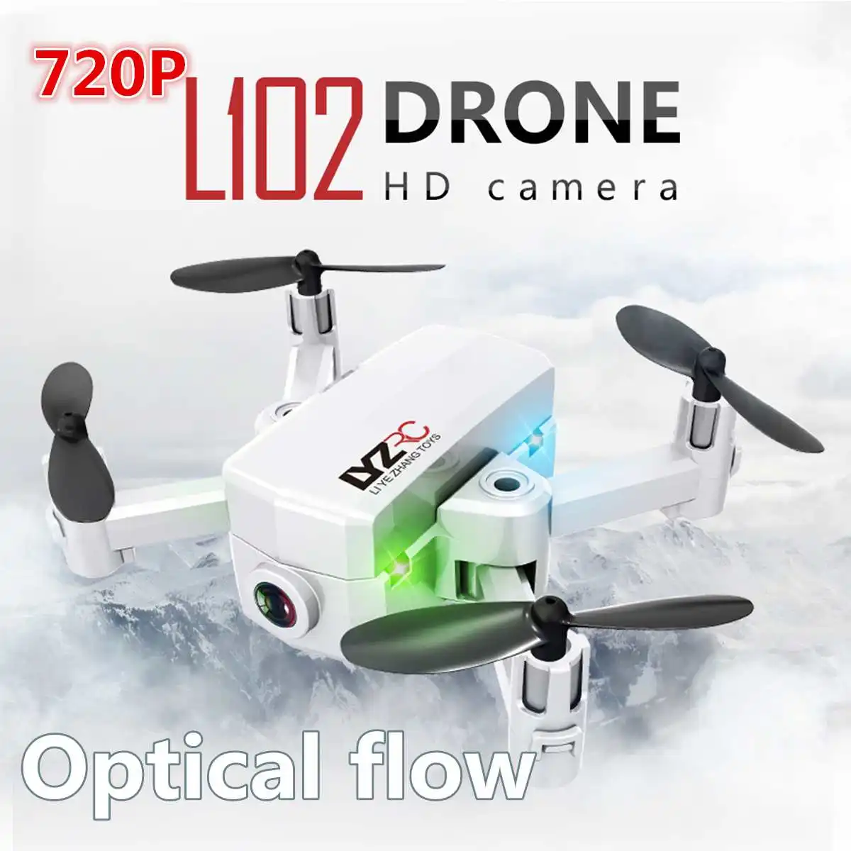 Мини Складной Радиоуправляемый Дрон HD камера Квадрокоптер L102 WiFi FPV Smart следующий складной карманный Дрон с камерой Радиоуправляемый Дрон батарея Дрон - Цвет: white flow 720P