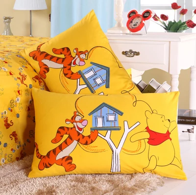Disney хлопковые наволочки для подушек с изображением героев из мультфильмов, 1 штука с Винни-пухом для м/ф Винни-Пуха и Mcqueen стежка пара наволочка декоративные Pillowshams 48x74 см