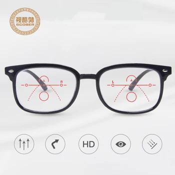 

2019 far near sight TR90 retro Progressive multifocal reading glasses men smart zoom anti-blue reading glasses women