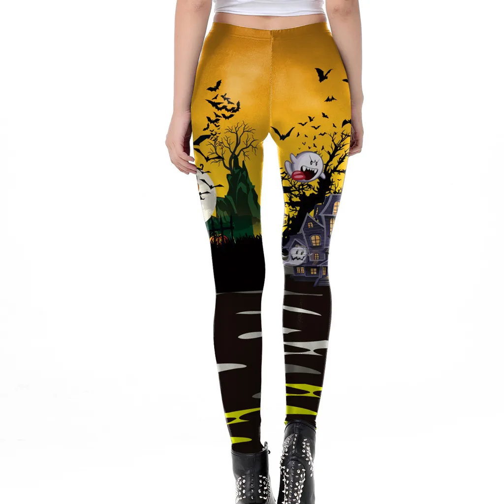 

Leggings Women Halloween Printed Skinny Stretched Pencil Pants High Elastic Waist Fitness Sporting Workout Leggins Modis Jegging