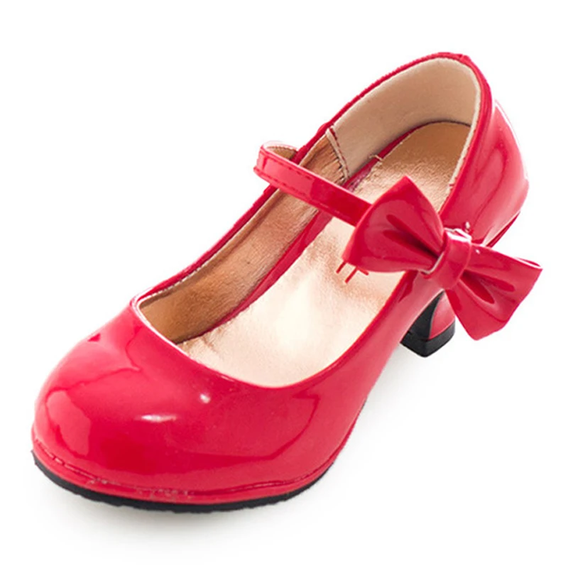 Princess Shoes High-Heels Girls Kids Child New Autumn for Korean with Bow-Buckle