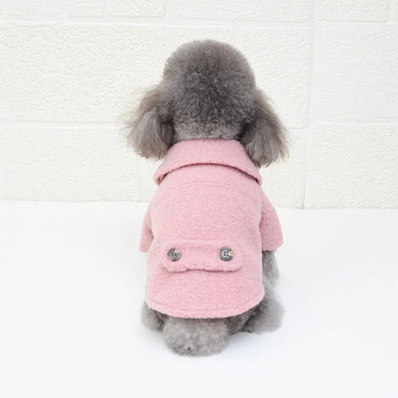 S-XXL Dog Clothes Warm Coat,Pink,Beige Winter Dog Coat For Small Dogs Chihuahua,AF7363 Fleece Jacket Clothes Outfit,Pet Clothing