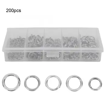 

200Pcs Iron Fishing Rings hook Double Loops Split Rings Fishing Lure Connectors Outdoor Carp Catfish Fishing Accessories