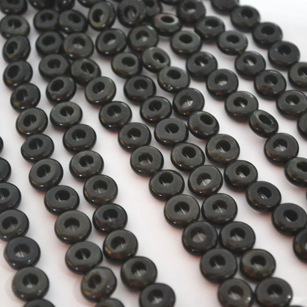 10*10*4mm Fashion Natural Stone Flat Beads Black Agates Carnelian Large Hole Top Quality DIY Jewelry Accessories Free Shipping