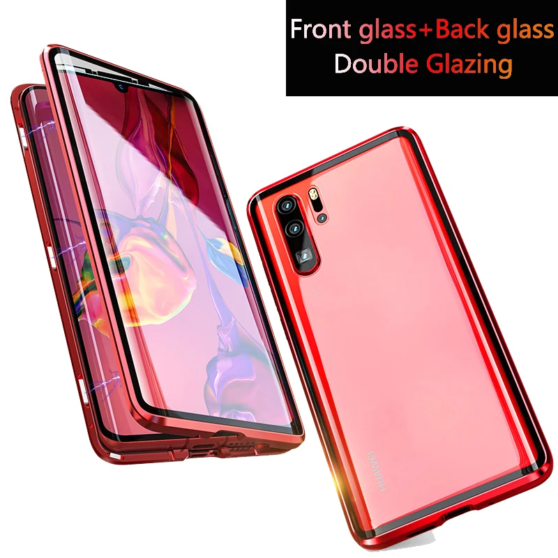Встроенный Магнитный чехол стеклянный адсорбционный для huawei Honor 10i V10 передняя и
