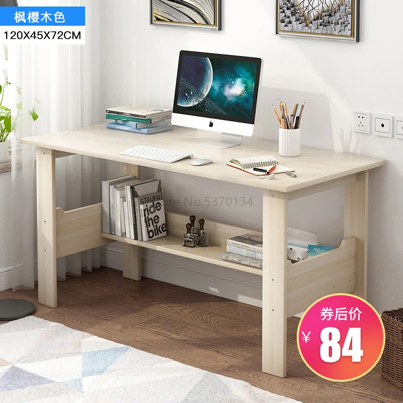 Computer Desk Desktop Home Desk Student Writing Desk Simple Modern Office Solid Wood Color Simple Small Table Bedroom - Цвет: Оранжевый