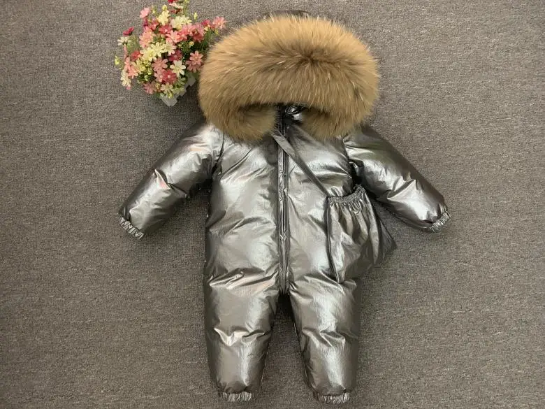 Зимний пуховый комбинезон для новорожденных, комбинезон с плюшевой подкладкой для детей, утепленная теплая верхняя одежда, пальто для маленьких мальчиков и девочек от 0 до 5 лет, зимний комбинезон