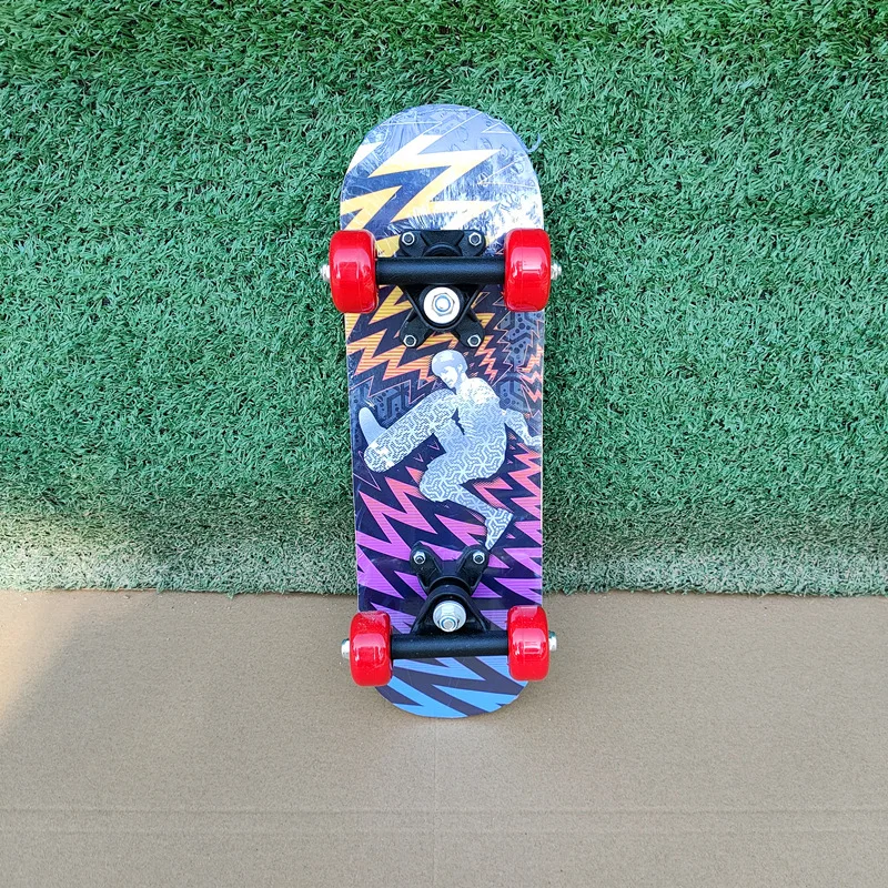 Skateboard 43cm Children Maple Double Rock Kids Longboard skateboard accessories skateboard bearings skateboard tools skateboard lubricating oil skateboard sandpaper skateboard grip tape skateboard wheel skateboard carry bag skateboard bag skateboard car handle glue