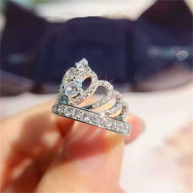 Silver Princess Crown Coronation Ring – Stylacity Jewellery