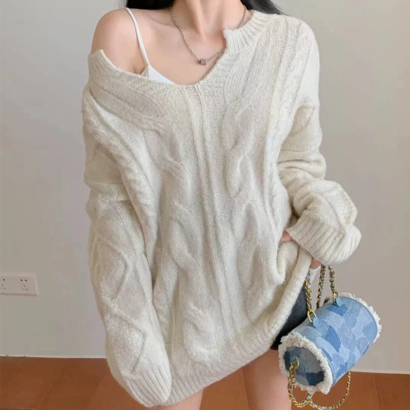 

Свитер женский в японском стиле, винтажный свободный свитер в стиле каваи ольччан с завязками, милая одежда в Корейском стиле Харадзюку, Y2k