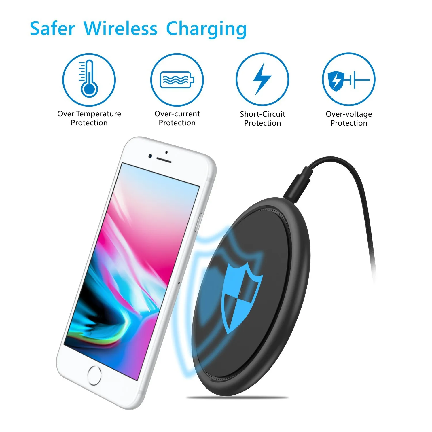 7,5 Вт двухстороннее тепловыделение Qi Беспроводное быстрое зарядное устройство для Millet Mix2S SAMSUNG S9 и iPhone X 8 P