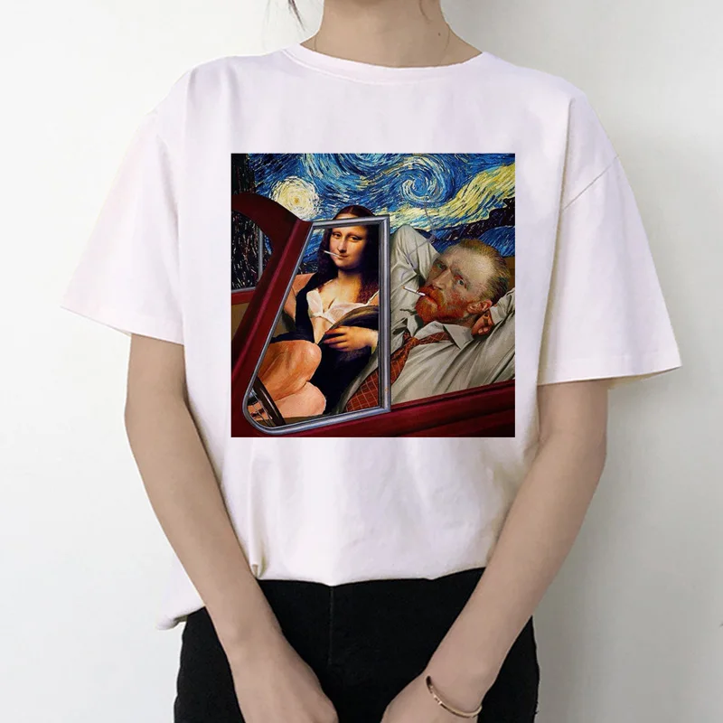 van gogh women t shirt new fashion art print tshirt Meme female clothes aesthetic t-shirt funny Tumblr Grunge grunge top tee