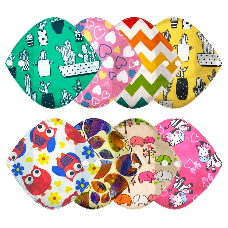 Goodbaum almohadillas reutilizables de carbón de bambú sanitaria Pad servilleta lavable femenino de higiene Panty Liner suave y transpirable