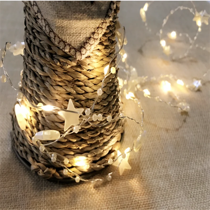 

100LED Star String Lights Fairy Copper wire Lights Christmas Garland Wedding Home Table decoration Battery Operate twinkle light