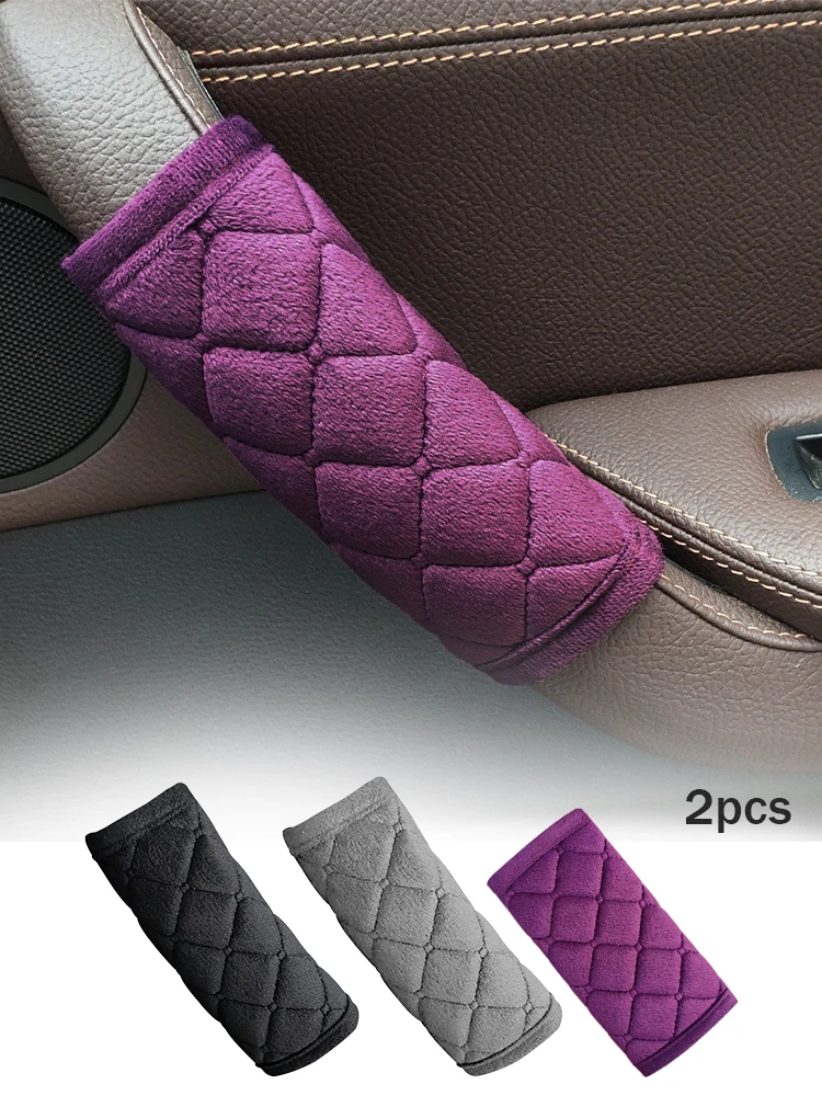 Car Interior Door Handle Cover Soft Plush Armrest Handle Protector Internal Auto Door Handrail