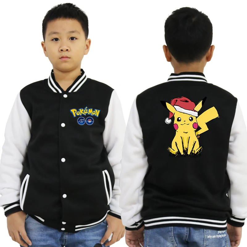 baseball jacket 13 Зимняя одежда; куртки с принтом покемона; бейсбольная куртка для маленьких мальчиков и девочек в стиле Харадзюку; Повседневный свитер; детский спортивный костюм - Цвет: baseball jacket 13