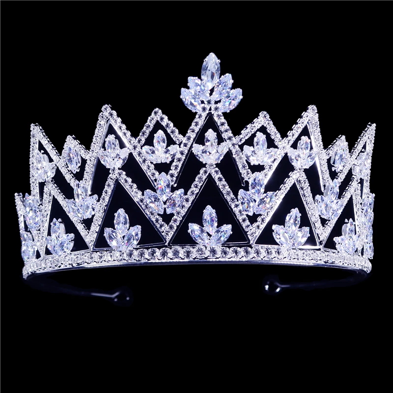 

Noble Queen Sparkling Crystal Crown Tiara Bridal Wedding Carnival Party Zircon Crown Jewelry Ladies Exquisite Accessories Gifts