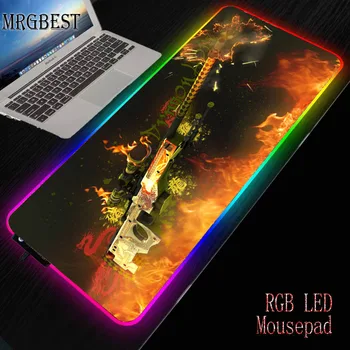 

MRGBEST Large RGB LED Gaming Keyboard Gun Washed LockEdge Mouse Pad Mat CSGO Gamer XL XXL Computer Mousepad Game for DOTA LOL