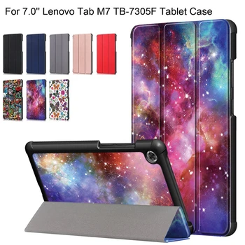 

Leather Case For Lenovo Tab M7 TB-7305F 7.0Inch Tablet Case Tri-Fold Stand Flip Cover For tb-7305x tb-7305i tb-7305f Funda A40