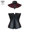 Wechery Steampunk Corset Top Corselet Gothic Women's Gothic Clothing Women's Binders and Shapers 2pcs Set ► Photo 3/3