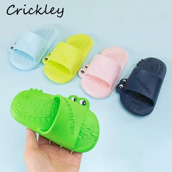 

Kids Bathroom Slippers Cartoon Crocodile Modelling Slippers for Boys Girls Non Slip Soft Beach Shoes Toddler Summer Slippers