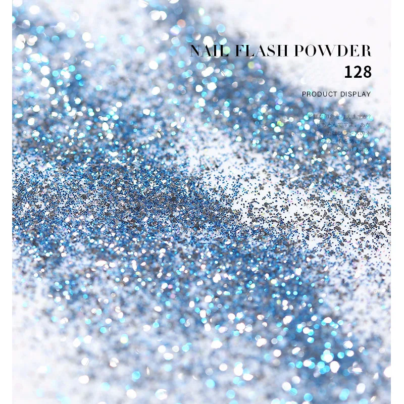 Nail art DIY 3D mixed 8 color nail powder sets Glitter siliver sequins flakes Manicure decoration