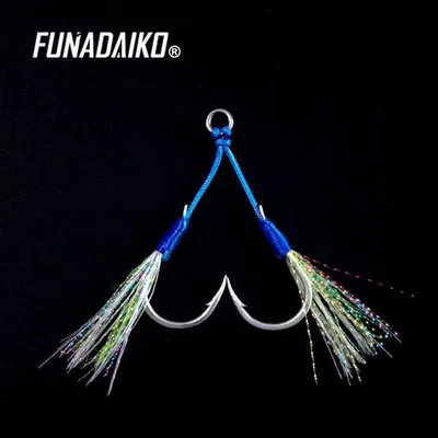 FUNADAIKO рыболовные крючки, вспомогательный крючок, двойные рыболовные крючки, вспомогательный крючок, Двойной вибрационный крючок, рыболовные крючки, рыболовные крючки - Цвет: Model 2 for 60-100g
