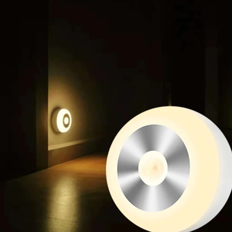 

1/2/3PCS LED Sensor Cabinet Night Light Dual Induction USB AA PIR Infrared Motion Sensor White/Warm Magnetic Wall Built-in Lamp