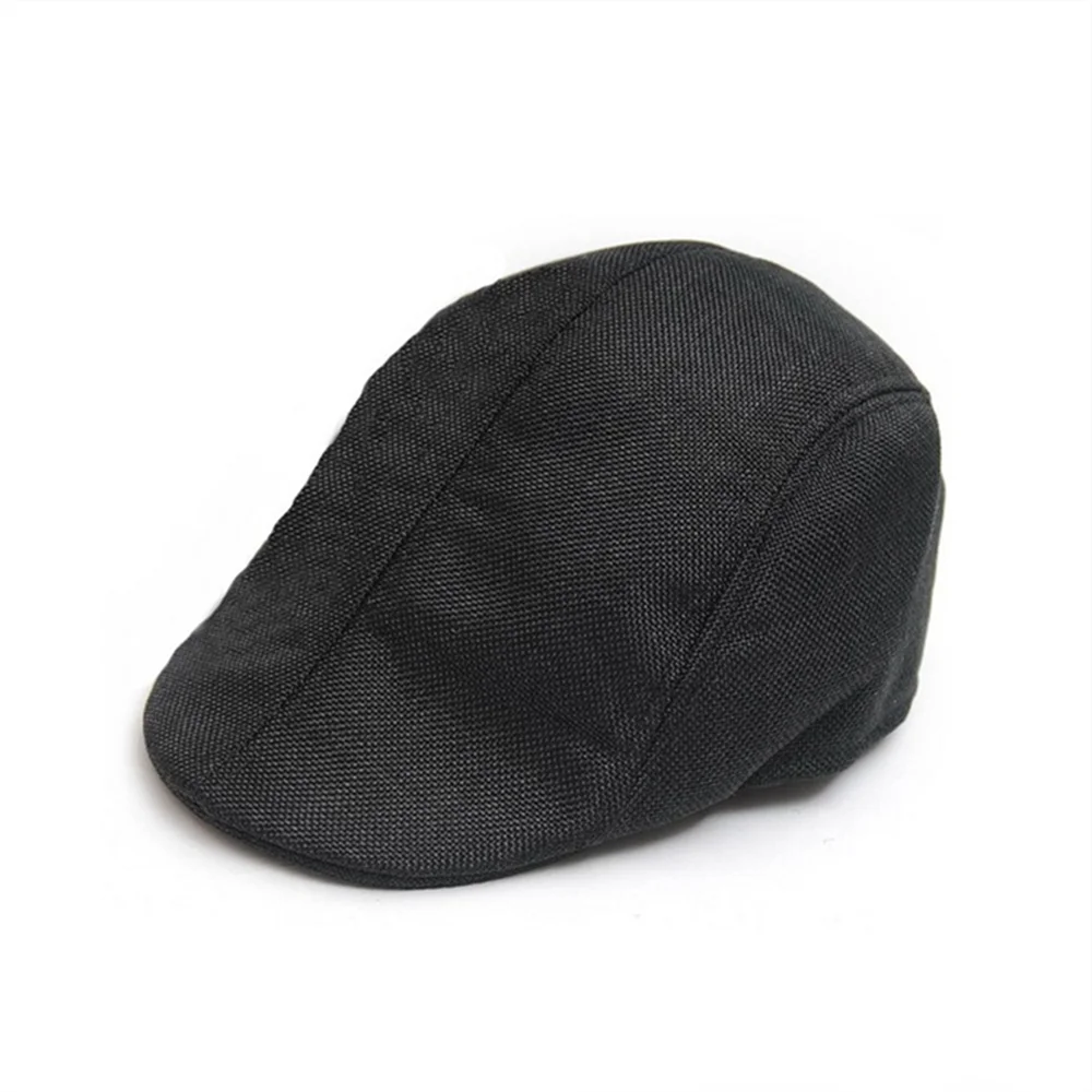 Новые хлопковые мужские береты Осенняя шапка для мужчин с узором в виде плюща шляпа Гольф вождения летние плоские шляпы Смешные кепки - Цвет: Black