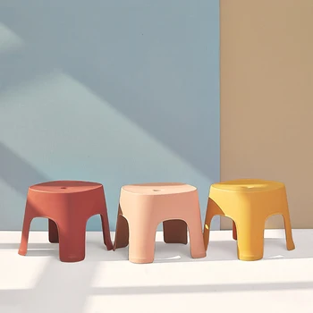 

HOT Small Bench Anti-Skid Coffee Table Plastic Simple Stool Adult Thickening Children'S Stool For Shoes Short Stool White