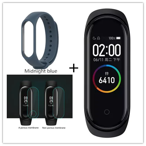 Midnight blue Xiaomi mi смарт-браслет 4, 3 цвета, AMOLED экран, mi Band 4, Smartband, фитнес-браслет, Bluetooth, спортивный, водонепроницаемый, SM - Цвет: Midnight blue