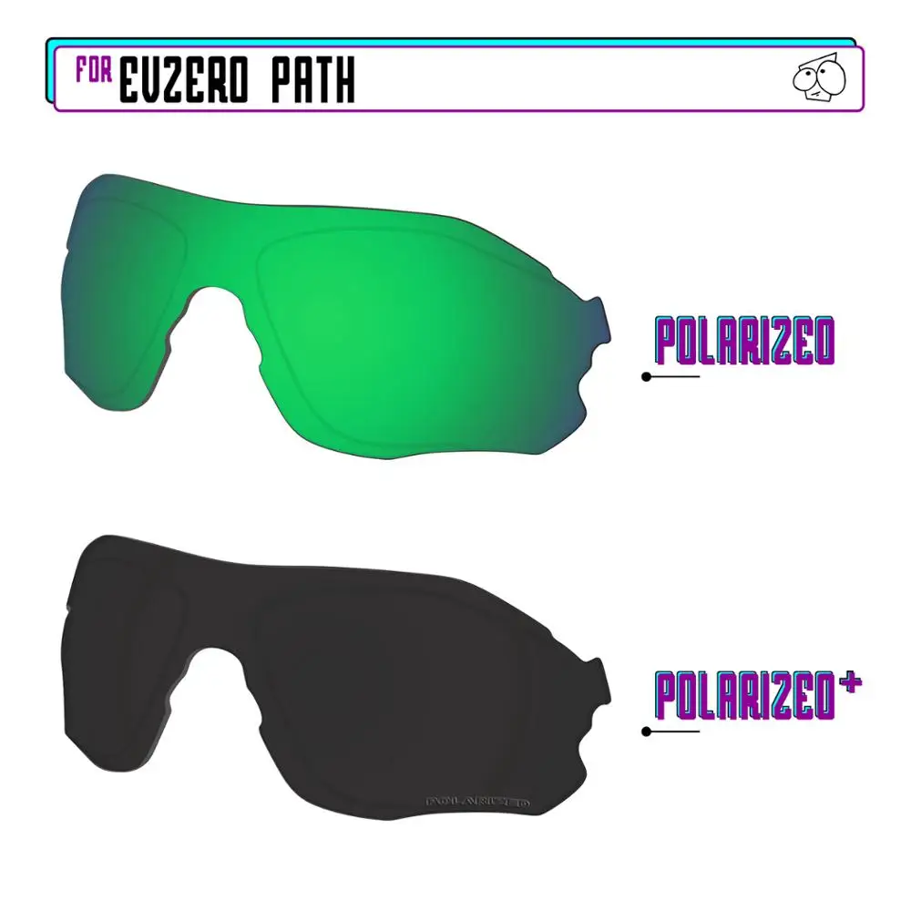 

EZReplace Polarized Replacement Lenses for - Oakley EVZero Path Sunglasses - Black P Plus-Green P