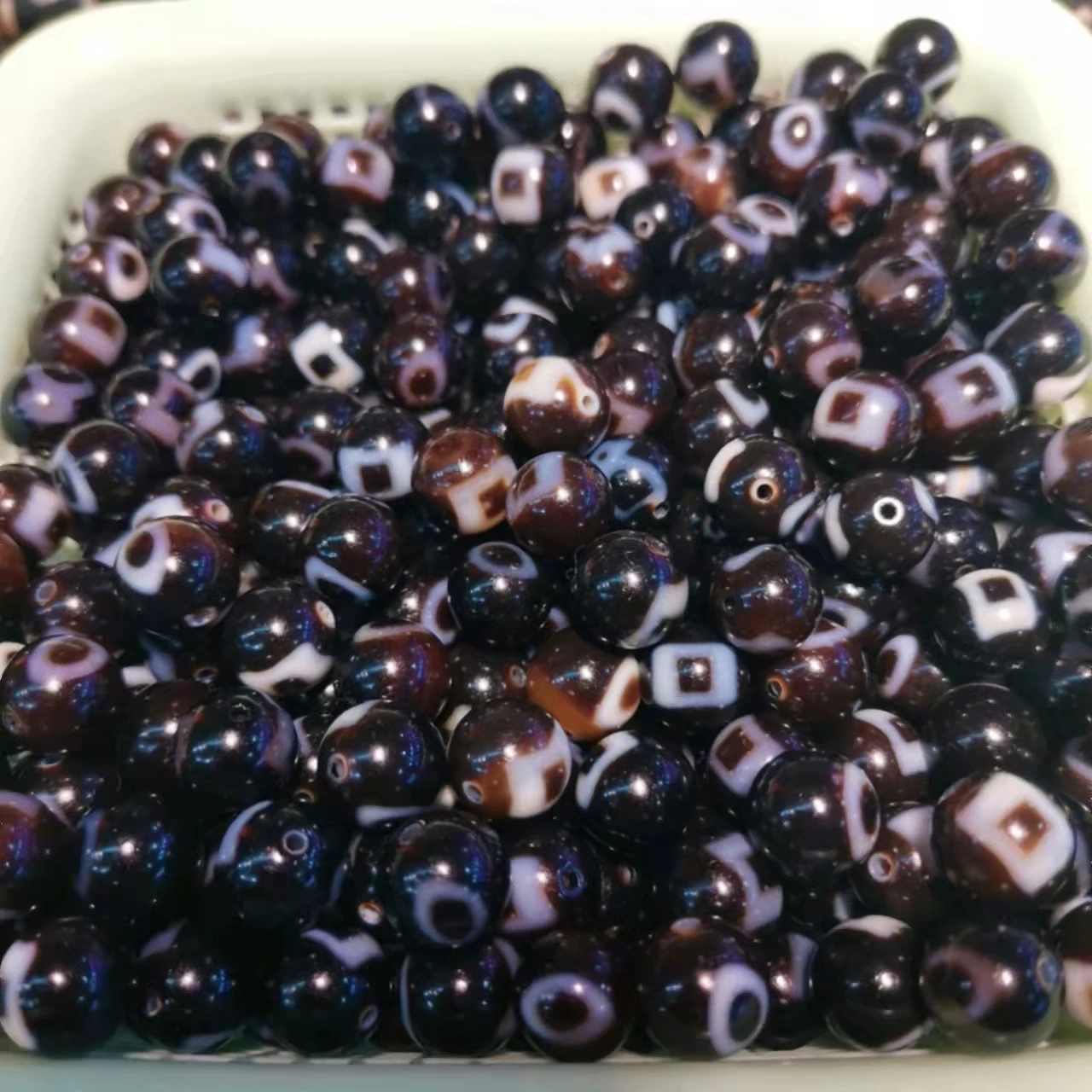 30pcs/lot pure natural various patterns 10mm agate round beads permeated dzi beads Accessories such as necklaces bracelets gem