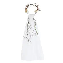 Пляжный цветок Свадебная Вуаль свадебная корона головной убор свадебный цветок волосы венок Голова Украшения для свадебная фата аксессуары