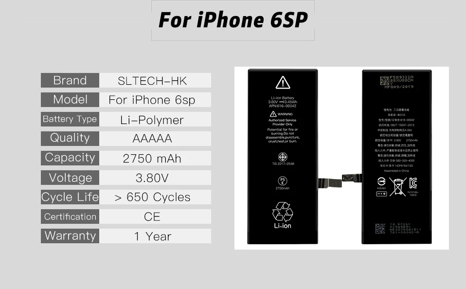 Литиевая батарея для iPhone 5, 5S, 6, 6 S, 7, 8 Plus, сменные батареи, внутренняя батарея для телефона, 2060 мА/ч, 2265 мА/ч+ Инструменты для ремонта