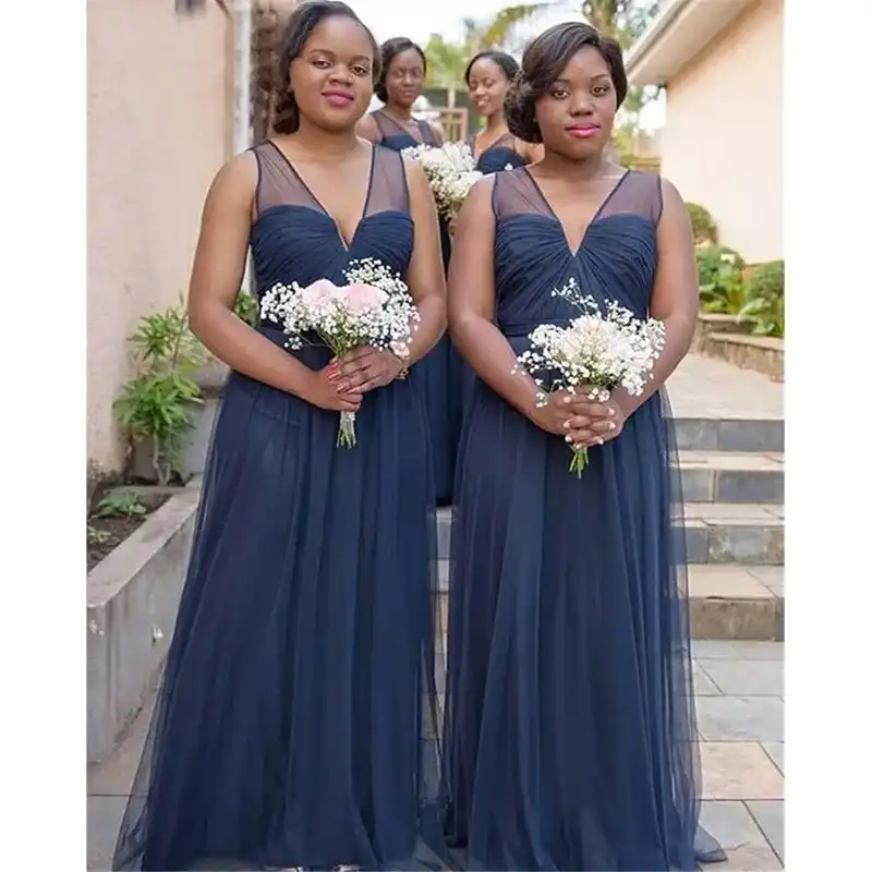 black and navy wedding party