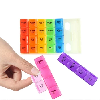 

7 Day Plastic 28 Compartments Leather Pill Organizer Pill Case Medicine Tablet Dispenser Organizer Pill Box Splitters Pill
