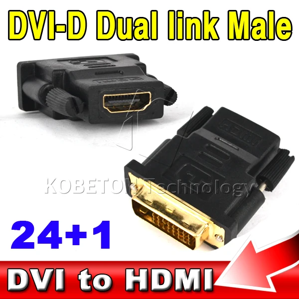 Последние 24+ 1P цифровой DVI мужской 19 Pin HDMI Тип Женский конвертер адаптер DVI-D двойной связи Позолоченный разъем для Xbox 360