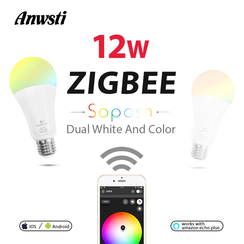 Светодиодная лампа GLEDOPTO RGBCCT Zigbee 12 Вт 220 В 230 110 переменного тока E26 E27 умсветильник с