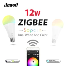 GLEDOPTO RGBCCT Zigbee หลอดไฟ LED 12W 220V 230V 110V AC E26 E27 Zigbee สมาร์ทโคมไฟหรี่แสงได้ทำงานกับ Amazon Alexa Echo Plus(China)