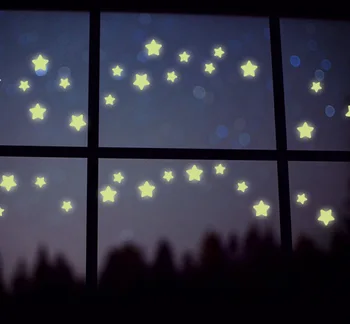 

Three Ratels star glow in the dark luminous on wall decals for kid home destination