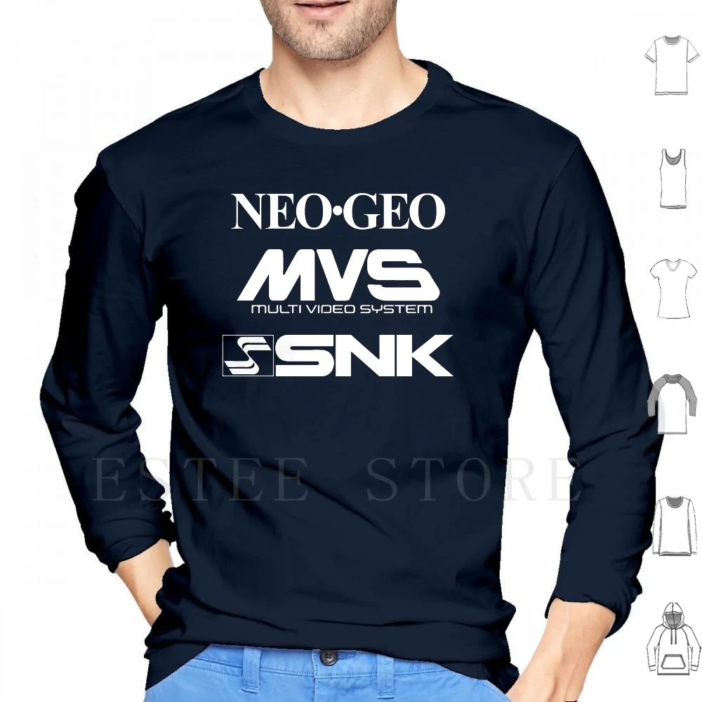 Neo Geo ( Triple Logo) Felpe Manica Lunga Neo Geo Snk Mvs Arcade 90S Fatal Fury Metal Slug Shodown