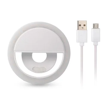 

USB Charge Selfie Flash LED Camera Phone Photography Ring Light for Phones Tablets PR Sale